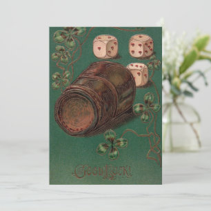 Vintage St. Patrick's Day, Good Luck Irish Dice Card