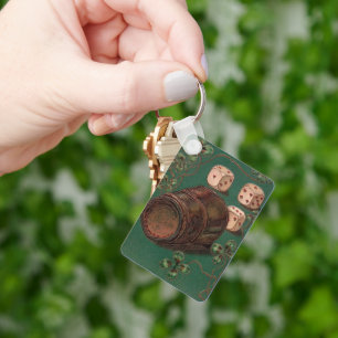 Vintage St. Patrick's Day, Good Luck Irish Dice Key Ring