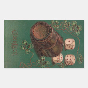 Vintage St. Patrick's Day, Good Luck Irish Dice Rectangular Sticker