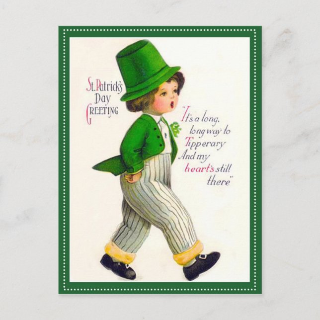 Vintage St. Patrick's Day Greeting Postcard (Front)