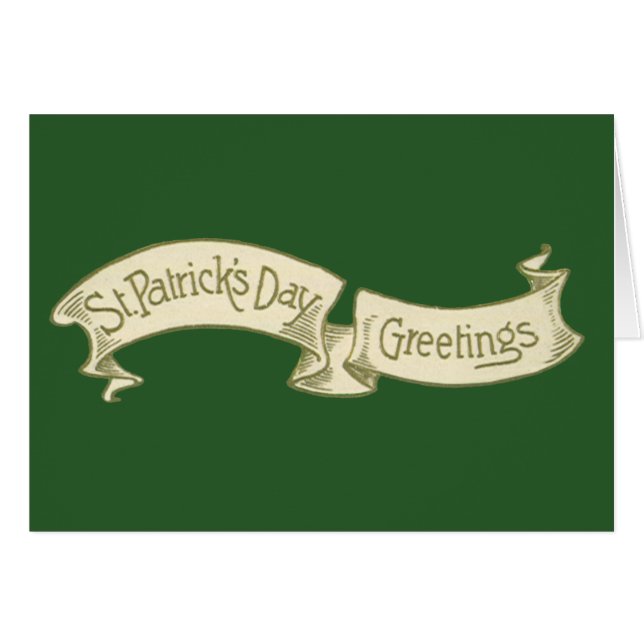 Vintage St. Patrick's Day Greetings Golden Banner (Front Horizontal)
