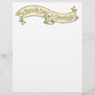 Vintage St. Patrick's Day Greetings Golden Banner