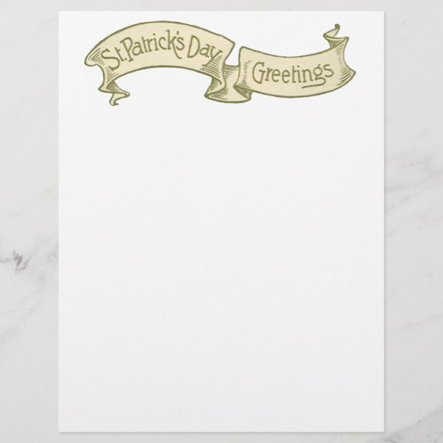 Vintage St. Patrick's Day Greetings Golden Banner Flyer (Front)