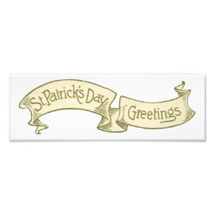 Vintage St. Patrick's Day Greetings Golden Banner Photo Print