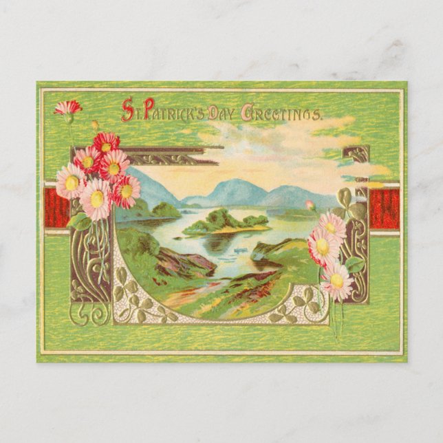 Vintage St. Patrick's Day Greetings Postcard (Front)