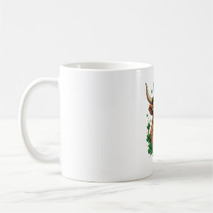 Vintage St. Patricks Day Highland Cow with Shamroc Coffee Mug