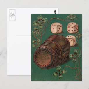 Vintage St. Patrick's Day, Irish Good Luck Dice Postcard