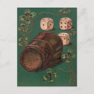 Vintage St. Patrick's Day, Irish Good Luck Dice Postcard