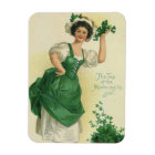 Vintage St. Patrick's Day Irish Lass with Clovers