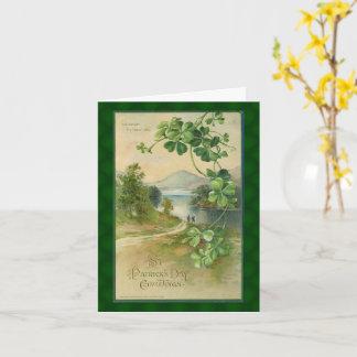 Vintage St Patricks Day Irish Scenic Irish Lake Card
