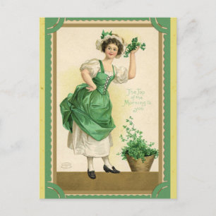 Vintage St Patricks Day Irish Top of the Morning Postcard
