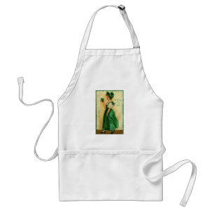 Vintage St. Patrick's Day Lass Wearing Green Standard Apron