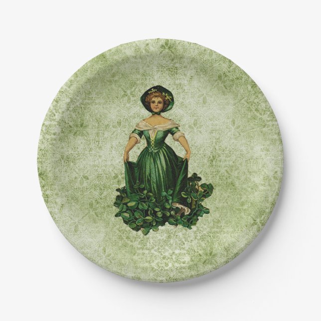 Vintage St Patrick's Day Paper Plates (Front)