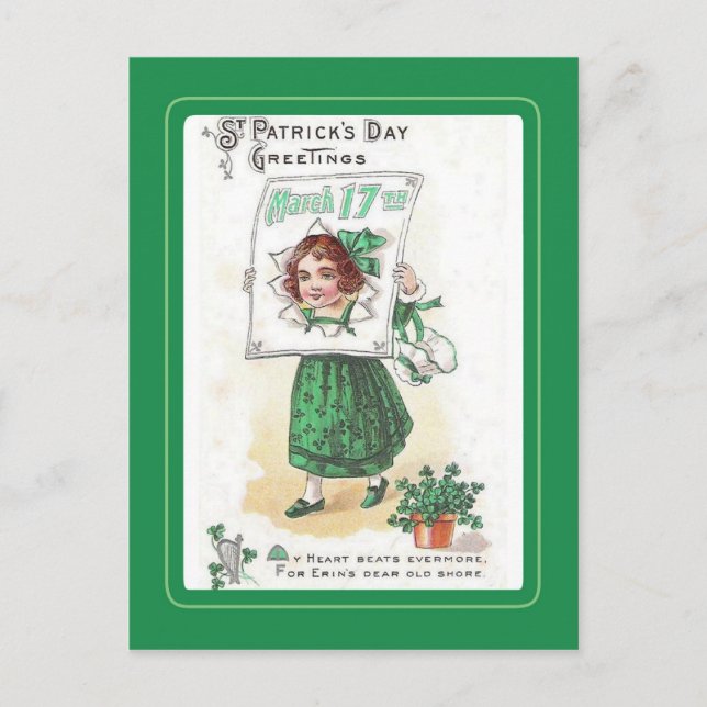 Vintage St Patrick's Day postcard (Front)