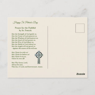 Vintage St. Patricks Day Prayer & Blessing Postcard