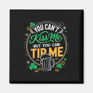 Vintage St Patrick's Day Shamrock Waitress Rtender Magnet