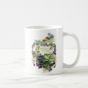 Vintage St. Patrick's Day Shamrocks & Violets Coffee Mug