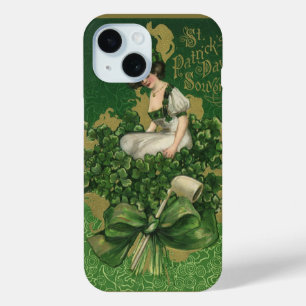 Vintage St. Patrick's Day Souvenir, Irish Lass iPhone 15 Case