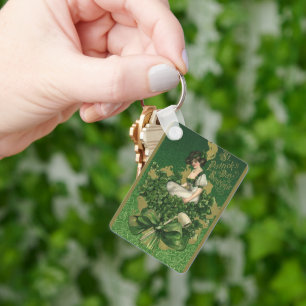 Vintage St. Patrick's Day Souvenir, Irish Lass Key Ring