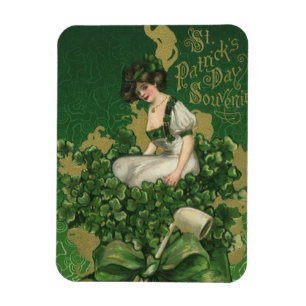Vintage St. Patrick's Day Souvenir, Irish Lass Magnet