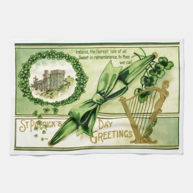 Vintage St. Patrick's Day Tea Towel (Horizontal)