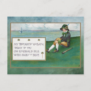 Vintage St. Patrick's Day with Child and Greeting Postcard