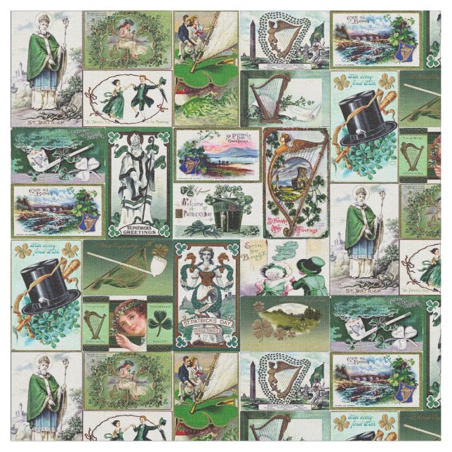 Vintage St Patrick's Fabric (Close Up)