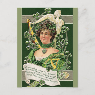 Vintage St Patrick's Lady of Ireland Postcard