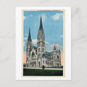 Vintage St. Paul's Cathedral, Pittsburgh, PA Postcard