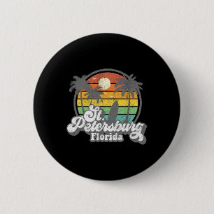Vintage St. Petersburg Beach Florida Surfing Retro 6 Cm Round Badge