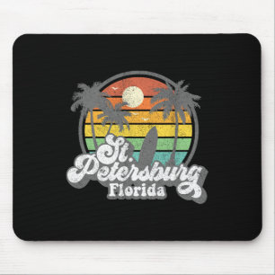 Vintage St. Petersburg Beach Florida Surfing Retro Mouse Mat