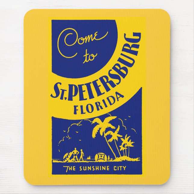 Vintage St. Petersburg Florida Mouse Mat (Front)