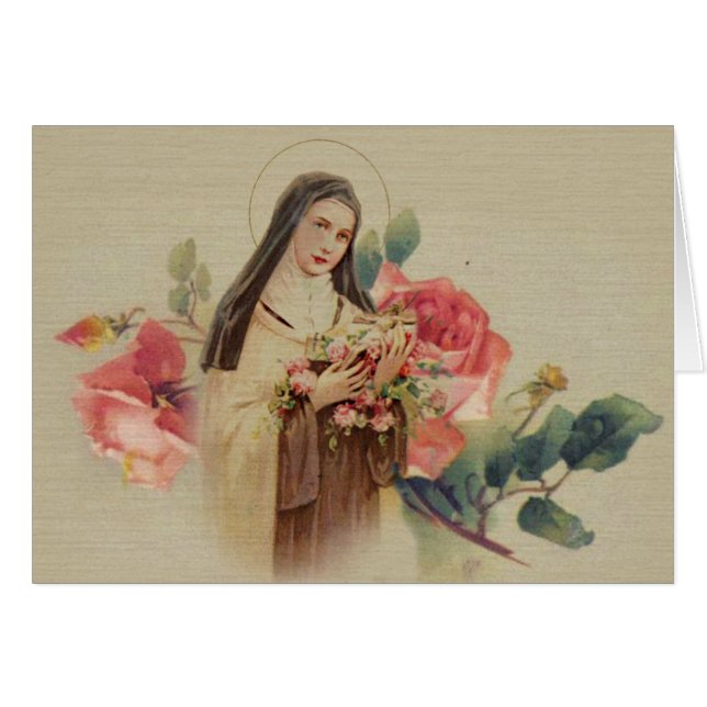 Vintage St. Therese All Occasion Greeting Card (Front Horizontal)