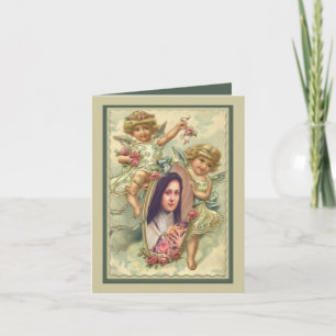 Vintage St. Therese Card with Angels