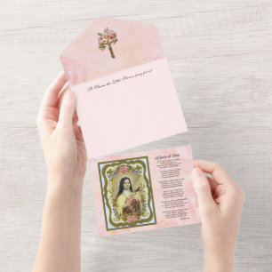 Vintage St. Therese Jesus  Religious Scripture All All In One Invitation