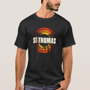 Vintage St Thomas Vacation Souvenir Retro Rainbow T-Shirt