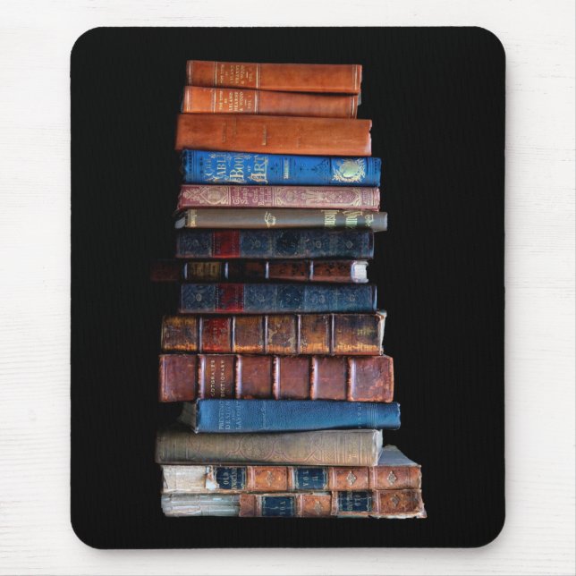 VIntage Stack of Old Books Mouse Mat (Front)