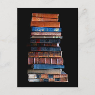 VIntage Stack of Old Books Postcard