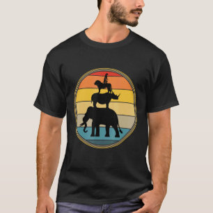 Vintage Stacked Wild Animals Retro Sunset Sun Colo T-Shirt