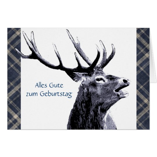 Vintage Stag Alles Gute zum Geburtstag German Card