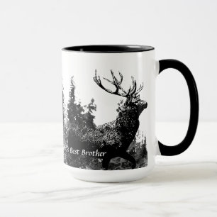 Vintage Stag Deer World's Best Brother Mug