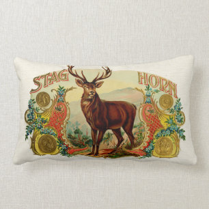 Vintage Stag Horn Lumbar Cushion