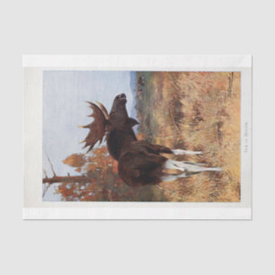 Vintage Stag Moose Ephemera Decoupage Tissue Paper