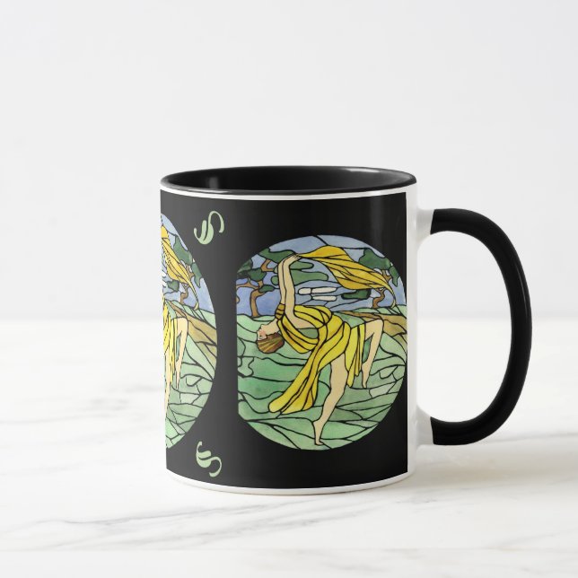 Vintage Stained Glass Dancer Mug (Right)