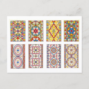 Vintage Stained Glass Windows Postcard