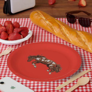 Vintage stallion paper plate