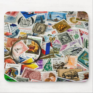 Vintage Stamp Collection Mouse Mat