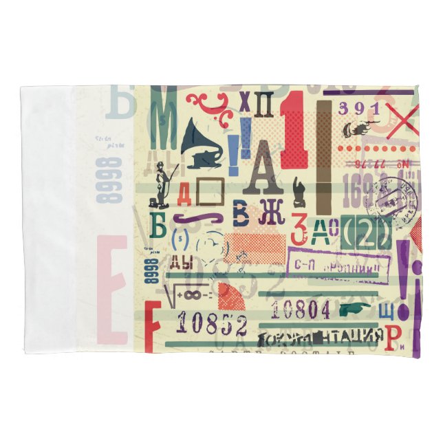 Vintage Stamp: Document Decor Pillowcase (Front)