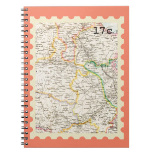 Vintage Stamp Maps Notebook