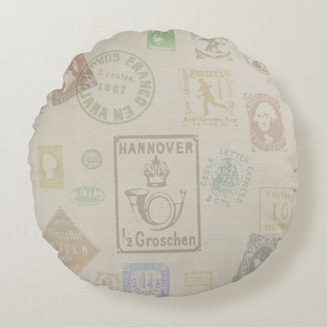 Vintage Stamp pillow (Front)